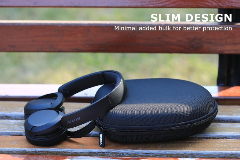 Ginsco Universal Headphone Case Compatible with JBL Tune 510BT 720BT, Sony WH-CH 720N/WH-CH520, Soundcore Q20i/Q30 BERIBES KVIDIO TOZO etc, 1680D Oxford Travel Carrying Hard Shell Case Black - Image 5
